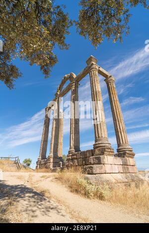 Rovine romane di Augustobriga, situato nella palude di Valdecanas, vicino al piccolo villaggio di Bohonal de Ibor a Caceres. Estremadura. Spagna Foto Stock