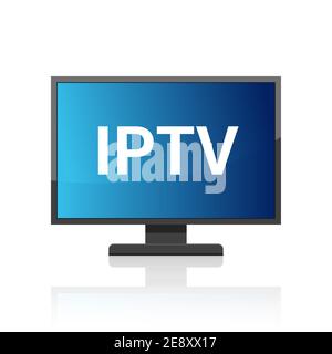 Icona vettore IPTV. Icona di concetto del box dei canali video di IP TV. Illustrazione Vettoriale