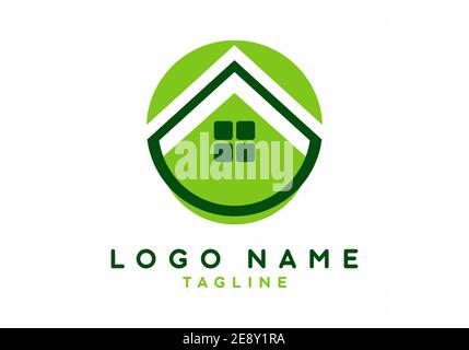 Esclusivo design con logo Green House Illustrazione Vettoriale