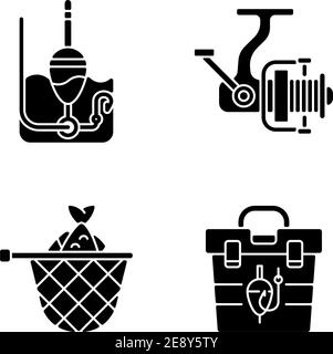 Hobby e attività ricreative icone glifo nero su bianco spazio Illustrazione Vettoriale