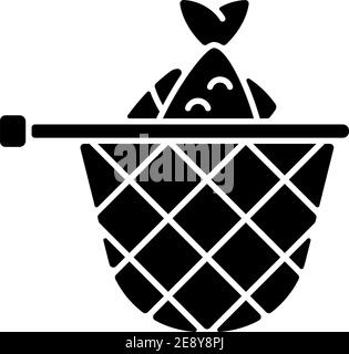 Icona glifo nero della rete di atterraggio Illustrazione Vettoriale