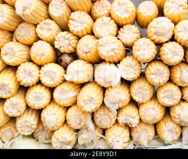 Pile di mais dolce, materiale per amido di mais Foto Stock