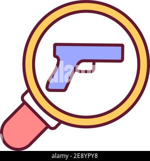 Icona colore RGB esame pistola Illustrazione Vettoriale