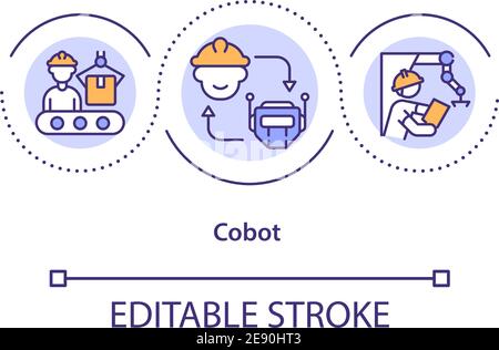 Icona del concetto di robot collaborativo Illustrazione Vettoriale