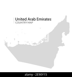 Mappa vettoriale UAE dubai. Icona della mappa dei paesi degli Emirati Arabi Uniti. Illustrazione Vettoriale