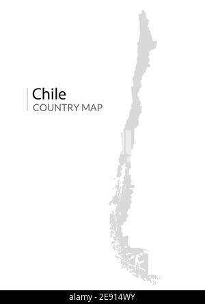 Paese mappa vettore Cile. Illustrazione icona della repubblica Cilena, mondo santiago America Illustrazione Vettoriale