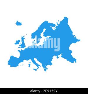 Confine con il paese vettoriale della mappa europea. Mappa europea immagine continente silhouette ue Illustrazione Vettoriale