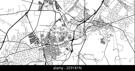 Mappa urbana vettoriale di Vereeniging, Sud Africa Illustrazione Vettoriale