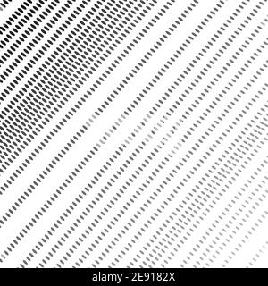 Linee punteggiate diagonali. Macchie nere, grigie ovali, sfondo bianco. Modello di mezzitoni astratto. Disegno grafico vettoriale monocromatico. Concetto tecnico. EPS10 Illustrazione Vettoriale