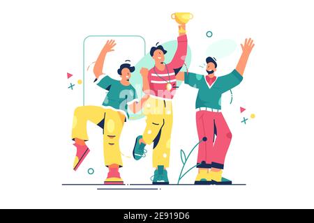 Gruppo di persone felici Illustrazione Vettoriale