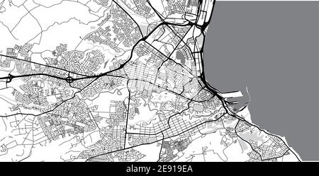 Città vettoriale urbana di Port Elizabeth, Sudafrica Illustrazione Vettoriale