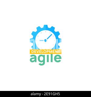 Sviluppo di vettori di metodologia AGILE Icon. Logo software flessibile Scrum Agile Icon Illustrazione Vettoriale