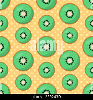 Illustrazione vettoriale del modello senza giunture di kiwi Fruit Illustrazione Vettoriale