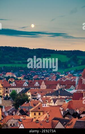 Serata tranquilla a Cesky Krumlov Foto Stock