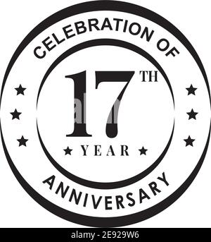 modello vettoriale per il design del logo del 17° anniversario Illustrazione Vettoriale