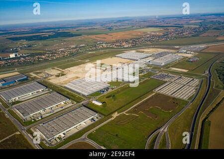 Vista aerea dell'industria automobilistica, Foto Stock
