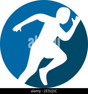 Design con logo Runner athlere con semplice modello di syntle Illustrazione Vettoriale