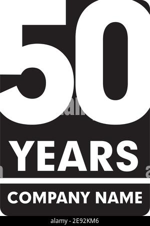 modello vettoriale per il disegno del logo del 50° anniversario Illustrazione Vettoriale
