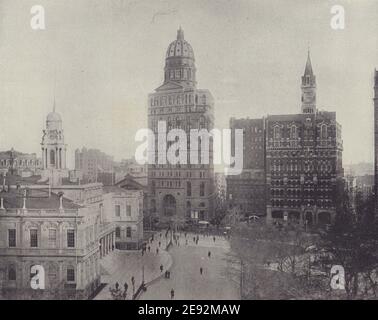 Printing House Square/Park Row, New York City. STODDARD 1895 antico Foto Stock