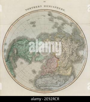 "Emisfero settentrionale". Europa artica Asia Africa America. THOMSON 1817 vecchia mappa Foto Stock