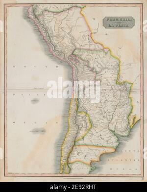 Vicereame 'Peru, Chili & la Plata'. Argentina Bolivia Cile. MAPPA DI THOMSON 1817 Foto Stock