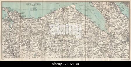 COSTA DEL GALLES DEL NORD. Chester-Llandudno. Deeside Denbigh Rhyl. Mappa DEL BLOCCO DI REPARTO 1961 Foto Stock