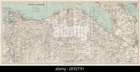 COSTA DEL GALLES DEL NORD. Chester-Llandudno. Deeside Denbigh Rhyl. Mappa DEL BLOCCO DI REPARTO 1963 Foto Stock