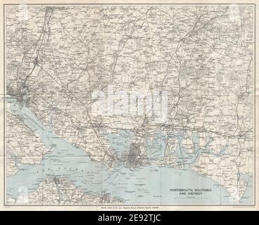 SOUTH HAMPSHIRE Portsmouth Southampton Solent Chichester. Mappa DEL BLOCCO DI REPARTO 1935 Foto Stock