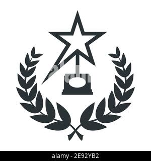 Premio film per il miglior film in forma di logo con ramo alloro. Illustrazione Vettoriale
