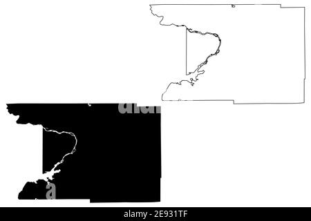 Columbia County, stato del Wisconsin (contea degli Stati Uniti, Stati Uniti d'America, Stati Uniti) mappa vettoriale, schizzo scrimolo Columbia mappa Illustrazione Vettoriale