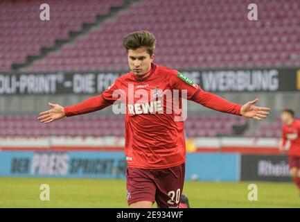 Giubilazione goalschuetze Elvis REXHBECAJ (K) Calcio 1. Bundesliga, 19° giorno, FC Colonia (K) - Arminia Bielefeld (BI), il 31 gennaio 2021 a Koeln/Germania. ¬ | utilizzo in tutto il mondo Foto Stock