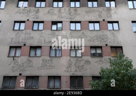 Rappresentazioni di uno stile di vita rurale in un edificio a Lubiana Foto Stock