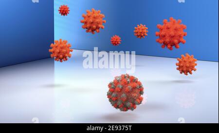 Sfondo del virus illustrazione 3d Foto Stock