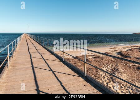 Molo di Marion Bay al tramonto durante la sera d'estate, Yorke Peninsula, Sud Australia Foto Stock