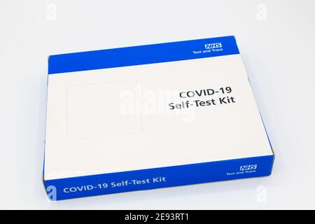 Kit di autotest NHS Covid 19, regno unito Foto Stock