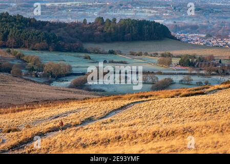 Luogo locale di bellezza Healy Nab visto da Great Hill Foto Stock