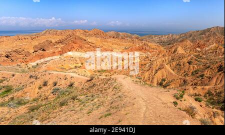 Canyon da favola Skazka in Kirghizistan Foto Stock