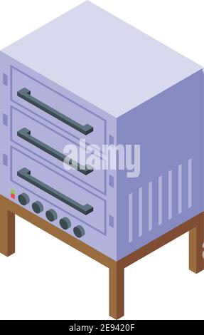 Icona di cottura della pasta. Isometrica di pasta forno stufa vettore icona per web design isolato su sfondo bianco Illustrazione Vettoriale