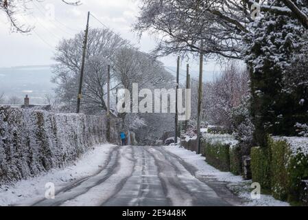 Paesaggio invernale attraverso il Lancashire Foto Stock