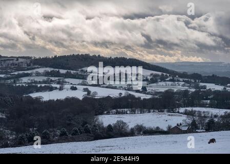 Paesaggio invernale attraverso il Lancashire Foto Stock