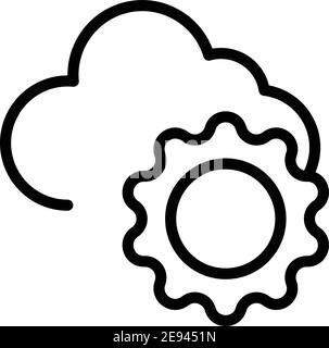 Icona per lo più nuvolosa. Contorno icona vettoriale per la maggior parte nuvolosa per il web design isolato su sfondo bianco Illustrazione Vettoriale