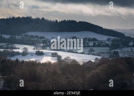 Paesaggio invernale attraverso il Lancashire Foto Stock