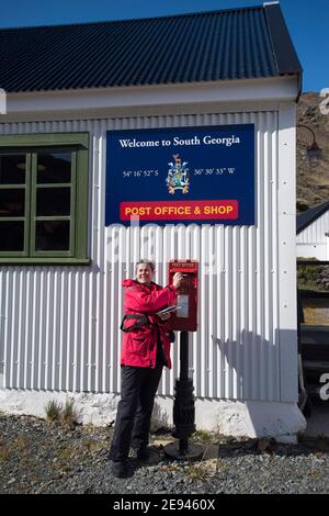 L'ufficio postale di Grytviken sull'isola della Georgia del Sud, Antartide Foto Stock