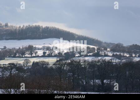 Paesaggio invernale attraverso il Lancashire Foto Stock