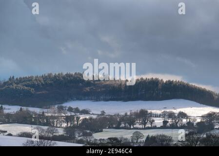 Paesaggio invernale attraverso il Lancashire Foto Stock