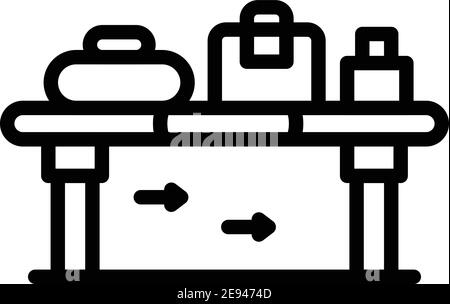 Icona di comando del bagagliaio. Icona vettoriale per il controllo dei bagagli per il web design isolato su sfondo bianco Illustrazione Vettoriale