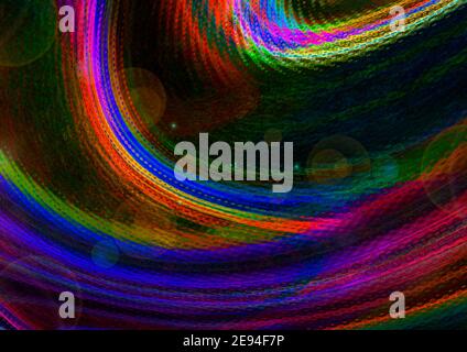 Sfondo astratto di blu arcobaleno, viola con sfumature color cremisi di onde ovali coperte da una superficie ruvida e punti di forza Foto Stock