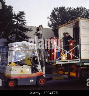 Roma, Italia: Stoccaggio di contenitori contenenti materiale radioattivo. © Andrea Sabbadini Foto Stock