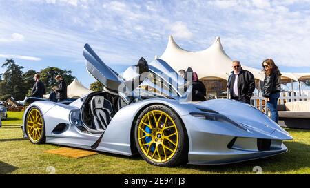 Aspark Owl, ipercar giapponese completamente elettrica in mostra al Concours d’Elegance si è tenuto a Blenheim Palace il 26 settembre 2020 Foto Stock