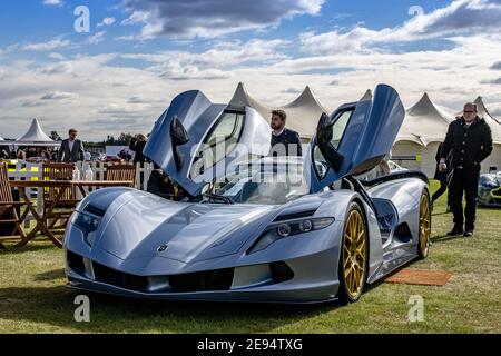 Aspark Owl, ipercar giapponese completamente elettrica in mostra al Concours d’Elegance si è tenuto a Blenheim Palace il 26 settembre 2020 Foto Stock